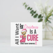 Alles wat ik wil voor kerstborstkanker feestdagenkaart (Staand voorkant)