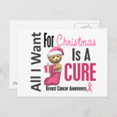 Alles wat ik wil voor kerstborstkanker feestdagenkaart (Voorkant / Achterkant)