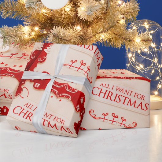 Alles wat ik wil voor kerstcadeautjes cadeaupapier (Feestdagen)