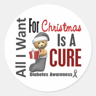 Alles wat ik wil voor kerstdiabetes ronde sticker