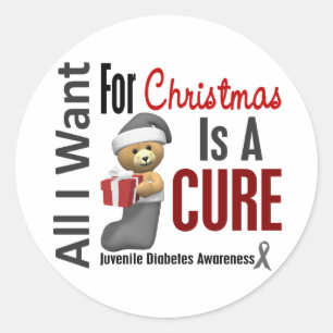 Alles wat ik wil voor kerstjeugdige diabetes ronde sticker