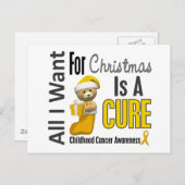 Alles wat ik wil voor kerstkinderkanker feestdagenkaart (Voorkant / Achterkant)