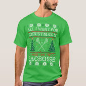 Alles wat ik wil voor kerstlacrosse T-shirt met ee (Voorkant)