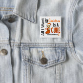 Alles wat ik wil voor kerstleukemie vierkante button 5,1 cm (In situ)