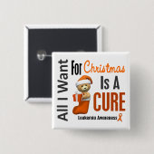 Alles wat ik wil voor kerstleukemie vierkante button 5,1 cm (Voorkant /achterkant)