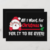 Alles wat ik wil voor Kerstmis Bah Humbug Funny Bl Feestdagenkaart (Voorkant / Achterkant)