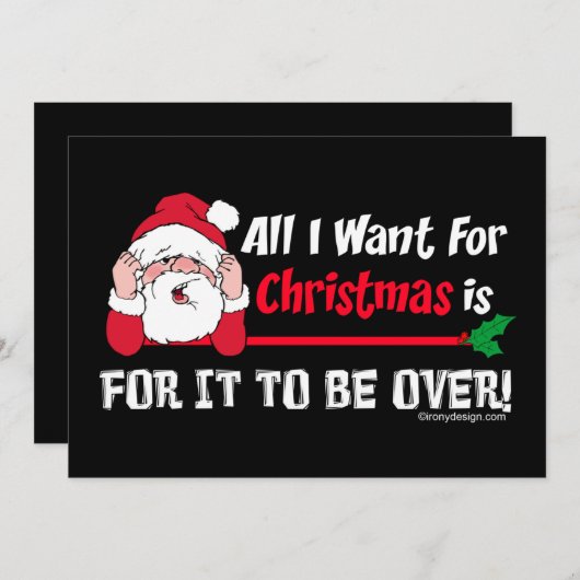 Alles wat ik wil voor Kerstmis Bah Humbug Funny Bl Feestdagenkaart (Voorkant / Achterkant)