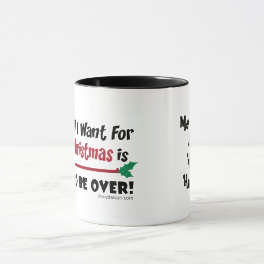 Alles wat ik wil voor Kerstmis Bah Humbug Funny Bl Mok (Midden)