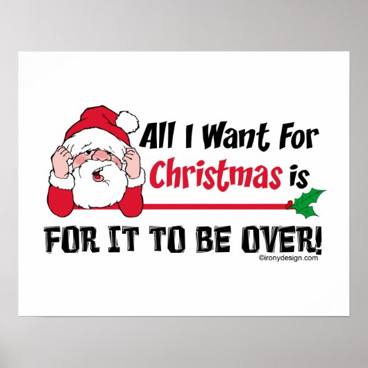 Alles wat ik wil voor Kerstmis Funny Santa Poster (Voorkant)