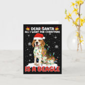 Alles wat ik wil voor Kerstmis is Beagle Santa Hat Kaart (Gele Bloem)