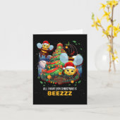 Alles wat ik wil voor Kerstmis is Beezz Honey Bee  Kaart (Gele Bloem)