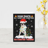 Alles wat ik wil voor Kerstmis is Boston Terrier S Kaart (Gele Bloem)