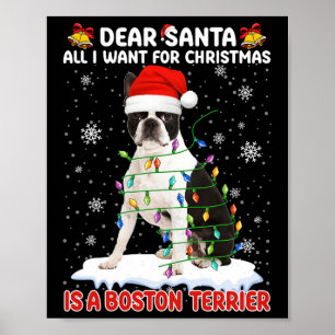 Alles wat ik wil voor Kerstmis is Boston Terrier S Poster