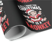 Alles wat ik wil voor Kerstmis is een apenliefhebb Cadeaupapier (Rol Hoek)