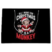 Alles wat ik wil voor Kerstmis is een apenliefhebb Groot Cadeauzakje (Voorkant)