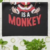 Alles wat ik wil voor Kerstmis is een apenliefhebb Theedoek (Gevouwen)