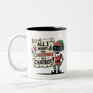 🤖Alles wat ik wil voor Kerstmis is een Chatbot Fu Tweekleurige Koffiemok