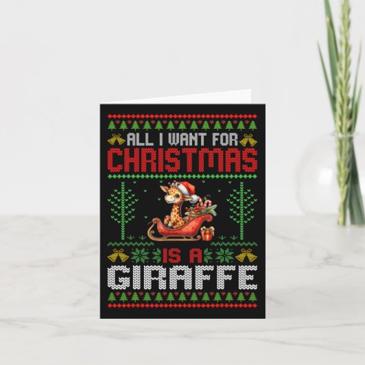 Alles wat ik wil voor Kerstmis is een Giraffe - le Kaart (Voorkant)
