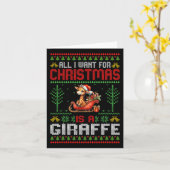 Alles wat ik wil voor Kerstmis is een Giraffe - le Kaart (Gele Bloem)