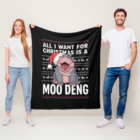 Alles wat ik wil voor Kerstmis is een Moo Deng Fleece Deken (In situ)