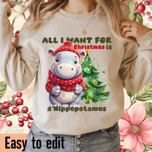 Alles wat ik wil voor Kerstmis is een nijlpaard -  T-shirt
