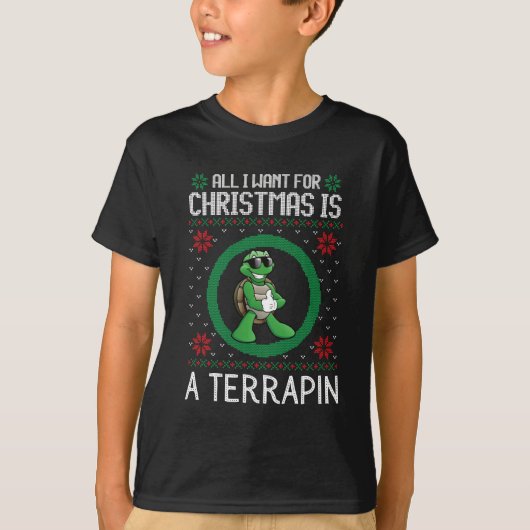 Alles wat ik wil voor Kerstmis is een schildpad le T-shirt (Voorkant)