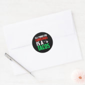 Alles wat ik wil voor Kerstmis is een Tacos Xmas F Ronde Sticker (Envelop)