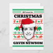 Alles wat ik wil voor Kerstmis is Gavin Newsom Kaart (Voorkant / Achterkant)