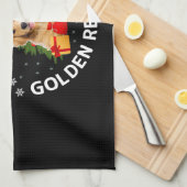 Alles wat ik wil voor Kerstmis is golden retriever Theedoek (Quarter Fold)