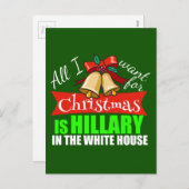 Alles wat ik wil voor Kerstmis is Hillary Feestdagenkaart (Voorkant / Achterkant)