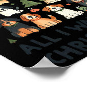 Alles wat ik wil voor Kerstmis is honden kerstboom Poster (Hoek)