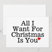 Alles wat ik wil voor Kerstmis is je romantisch Feestdagenkaart (Voorkant / Achterkant)