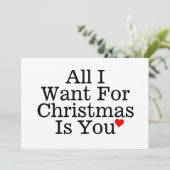 Alles wat ik wil voor Kerstmis is je romantisch Feestdagenkaart (Staand voorkant)