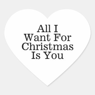 Alles wat ik wil voor Kerstmis is je romantisch Hart Sticker