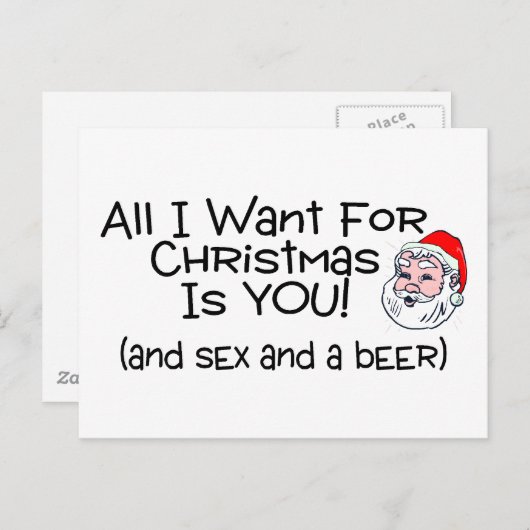 Alles wat ik wil voor Kerstmis is jij en bier Feestdagenkaart (Voorkant / Achterkant)