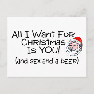 Alles wat ik wil voor Kerstmis is jij en bier Feestdagenkaart