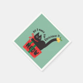 Alles wat ik wil voor Kerstmis is Meow | Schattige Servet (Hoek)