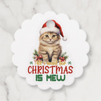Alles wat ik wil voor Kerstmis is Mew Bedankjes Labels