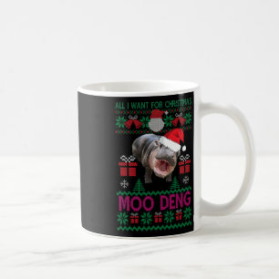 Alles wat ik wil voor Kerstmis is Moo Deng Hippopo Koffiemok