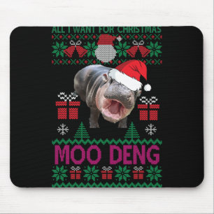 Alles wat ik wil voor Kerstmis is Moo Deng Hippopo Muismat