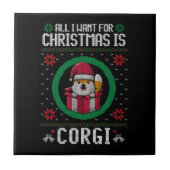 Alles wat ik wil voor Kerstmis is Schattige Corgi Tegeltje (Voorkant)