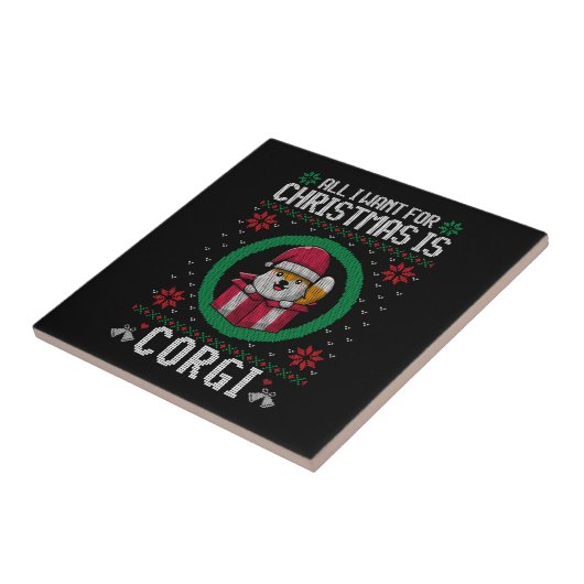 Alles wat ik wil voor Kerstmis is Schattige Corgi Tegeltje (Zijkant)