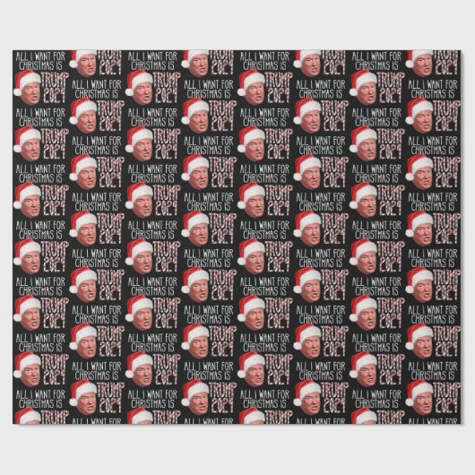 Alles wat ik wil voor Kerstmis is Trump 2024 Cadeaupapier (Vlak)