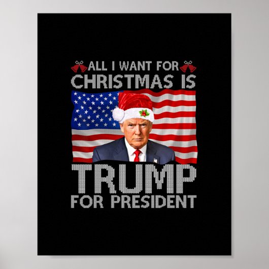 Alles wat ik wil voor Kerstmis is Trump voor presi Poster (Voorkant)
