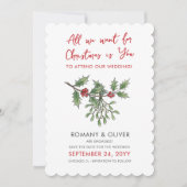 Alles wat ik wil voor Kerstmis Mistletoe Bruiloft Save The Date (Voorkant)