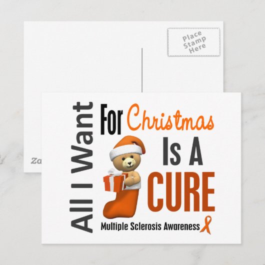 Alles wat ik wil voor Kerstmis, multiple sclerose Feestdagenkaart (Voorkant / Achterkant)