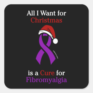 Alles wat ik wil voor Kerstmis/Pet...Fibro Square  Vierkante Sticker