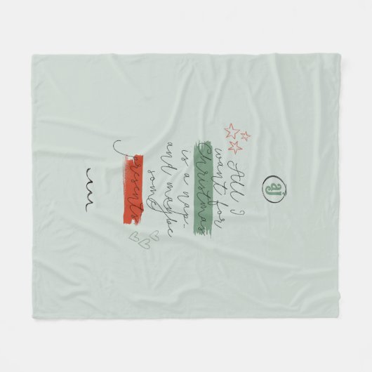 Alles wat ik wil voor Kerstmis Sage Fleece Deken (Voorkant (Horizontaal))