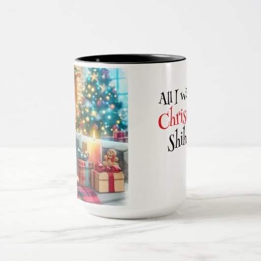 Alles wat ik wil voor Kerstmis Shih Tzu Coffee Mok (Midden)
