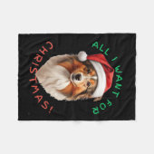 Alles wat ik wil voor Kerstmis! Voor Shetland Shee Fleece Deken (Voorkant (Horizontaal))